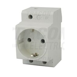 Dugaszolóaljzat 2P+F sínre sorolható fehér 16A 230V AC földelt 2.5M TRACON - C60-DAO