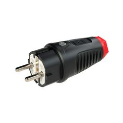 Dugvilla 2P+E piros gyűrűvel földelt 16A egyenes 250V fekete gumi csavaros IP54 Taurus2 PCE - 0511-sr