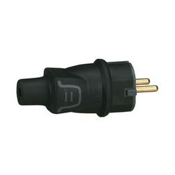Dugvilla 2P+F 16A egyenes 230V fekete műanyag csavaros IP44 LEGRAND - 050342