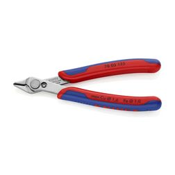 Elektronikai oldalcsípő fogó 54HRC max.d1,6/1mm nyitórugós piros-kék normál Super Knips KNIPEX - 7803125