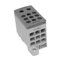 Elosztóblokk 125A 2x35+9x16mm2 szürke 1P csavaros kalapsínre érintésvédett PVB 125A-2-9 Pollmann - 2080724