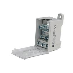 Elosztóblokk 160A 1x16-70+6x2,5-35mm2 szürke 1P csavaros kalapsínre PVB 160-6 Pollmann - 2080720