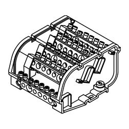 Elosztóblokk 160A 5x16+1x25+1x35+1x50mm2 4P csavaros kalapsínre BD16084 Pollmann - 2021111