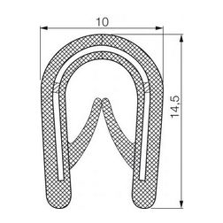 Élvédő szalag 1-4mm lemezhez 10m univerzális-hoz 14.5mm x 10mm x 10000mm Habermann - 145078