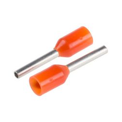 Érvéghüvely DIN-VDE szigetelt normál 0.5mm2 8mm narancs TRACON - E020