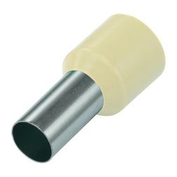 Érvéghüvely DIN-VDE szigetelt normál 10mm2 18mm elefántcsont TRACON - E125