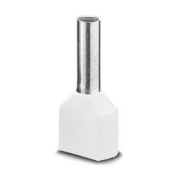 Érvéghüvely szigetelt iker 2x 0.5mm2 8mm fehér TRACON - E20I