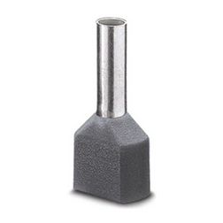 Érvéghüvely szigetelt iker 2x 0.75mm2 14mm szürke H0,75/14D ZH GR SV Weidmüller - 9018520000