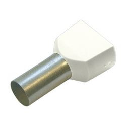 Érvéghüvely szigetelt iker 2x 0.75mm2 8mm fehér Haupa - 273352