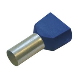 Érvéghüvely szigetelt iker 2x 2.5mm2 10mm kék Haupa - 270792