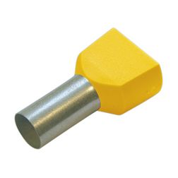 Érvéghüvely szigetelt iker 2x 6mm2 14mm sárga Haupa - 270797