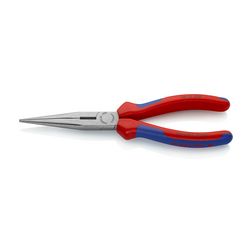 Fél-kerek csőrű (gólyacsőr) fogó 61HRC vágóéllel max.d3,2/2,26mm piros-kék 200mm-hossz KNIPEX - 2612200