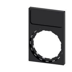 Felirati tábla tartó RSU1-hez d22 üres üres fekete téglalap 29.8mm x 44.8mm x SIRIUS ACT SIEMENS - 3SU1900-0AN10-0AA0