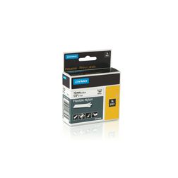 Feliratozó szalag hajlékony nylon fehér/ fekete-betű 12mm x 3.5m  hőálló RHINO 18758 18488 DYMO - S0718100