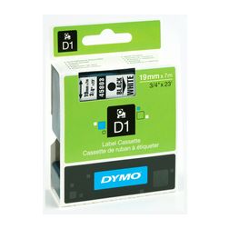 Feliratozó szalag poliészter fehér/ fekete-betű 19mm x 7m  UV-álló D1 45803 DYMO - S0720830