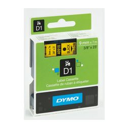 Feliratozó szalag poliészter sárga fekete-betű 9mm x 7m  UV-álló D1 40918 DYMO - S0720730