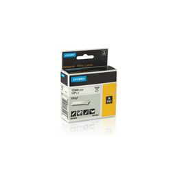 Feliratozó szalag vynil (PVC) fehér/ fekete-betű 12mm x 5.5m  hőálló  UV-álló RHINO 18444 DYMO - S0718600