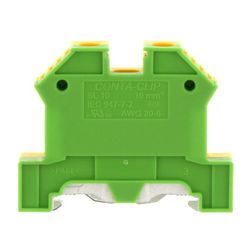 Földelő sorkapocs TS35 1-szintes 0,2-10mm2 zöld-sárga csavaros csavaros SL 10/35 GNYE CONTA-CLIP - 1213.2