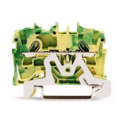 Földelő sorkapocs TS35 1-szintes 0.75-1.5mm2 zöld-sárga rugószorításos rugószorításos WAGO - 2001-1207