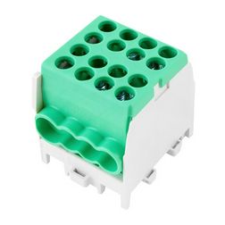 Fővezetéki leágazókapocs 130/100A Cu/Al csavaros zöld2x25+6x16mm2  HLAK 25-1/6 M2 Pollmann - 2080175