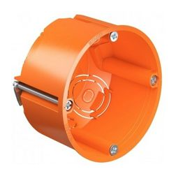 Gipszkarton szerelvénydoboz 1-es kerek 68mm-átmérő műanyag narancs csavarral O-range KAISER - 9063-32