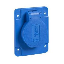 Háztartási dugalj beépíthető 2P+E 16A 3P 250V műanyag kék egyenes csavaros IP54 PratiKa Schneider - PKS61B