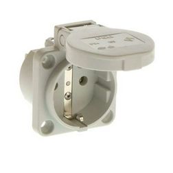 Háztartási dugalj beépíthető 2P+E +csapófedél 16A 3P 250V műanyag 50x50mm szürke IP54 S-Nova PCE - 105-0g