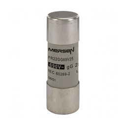 Hengeres biztosítóbetét gG 22x58mm 25A AC690V FR22GG69V25 MERSEN - N212072J (782025)