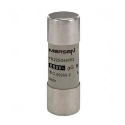 Hengeres biztosítóbetét gG 22x58mm 63A AC690V FR22GG69V63 MERSEN - Y215646J (782063)