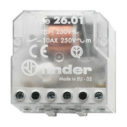 Impulzusrelé 10A 230V AC-műk. 50Hz 800W/izzó 400VA/fcső 1z 26.01.8.230.0000 FINDER - 260182300000
