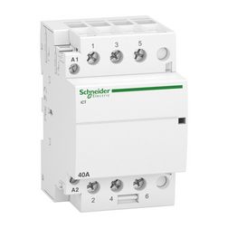 Installációs kontaktor sorolható 40A 400V AC 3-z 220-240V AC-műk 3mod Acti9 iCT Schneider - A9C20843