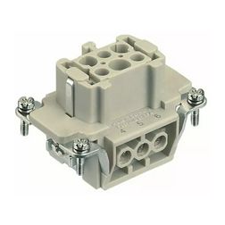Ipari csatlakozó betét anya 6P 16A 500V csavaros hüvely termoplaszt-betét Han 6E-bu-s HARTING - 09330062701