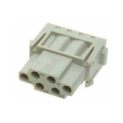 Ipari csatlakozó betét modul anya 6P 16A 500V krimpelt hüvely Han 6MOD E HARTING - 09140063101
