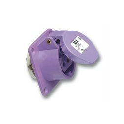 Ipari dugalj beépíthető 2P 16A 20-25V(50+60Hz) ibolya egyenes IP44 műanyag csavaros PCE - 362