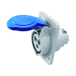 Ipari dugalj beépíthető 2P+E 230V(50+60Hz) kék ferde 16A IP44 műanyag 6h-pozíció IEC309HP GEWISS - GW62205H