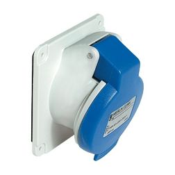 Ipari dugalj beépíthető 2P+E 230V(50+60Hz) kék ferde 16A IP44 műanyag PratiKa Schneider - PKF16F423