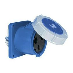 Ipari dugalj beépíthető 2P+E 63A 230V(50+60Hz) kék egyenes IP67 műanyag 6h-pozíció csavaros PCE - 333-6