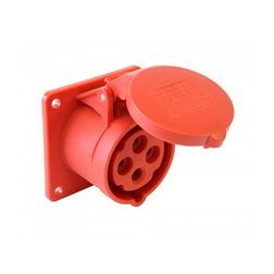 Ipari dugalj beépíthető 3P+E 16A 400V(50+60Hz) piros egyenes IP44 műanyag 6h-pozíció csavaros PCE - 314-6