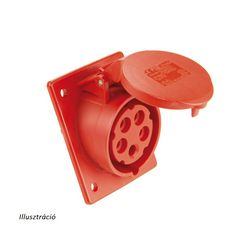 Ipari dugalj beépíthető 3P+E 32A 400V(50+60Hz) piros ferde IP44 műanyag 6h-pozíció csavaros PCE - 424-6
