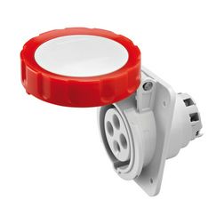 Ipari dugalj beépíthető 3P+E 400V(50+60Hz) piros ferde 32A IP67 műanyag IEC309HP GEWISS - GW62242H