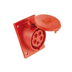 Ipari dugalj beépíthető 3P+N+E 32A 400V(50+60Hz) piros ferde IP44 műanyag 6h-pozíció csavaros PCE - 425-6