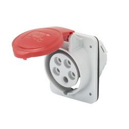 Ipari dugalj beépíthető 3P+N+E 400V(50+60Hz) piros ferde 32A IP44 műanyag IEC309HP GEWISS - GW62221H