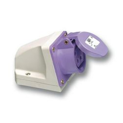 Ipari dugalj falra szerelhető 2P 16A 20-25V(50+60Hz) ibolya IP44 műanyag csavaros PCE - 162