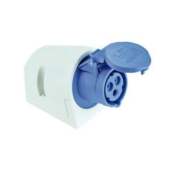 Ipari dugalj falra szerelhető 2P+E 32A 230V(50+60Hz) kék IP44 műanyag 6h-pozíció csavaros PCE - 123-6