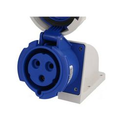 Ipari dugalj falra szerelhető 2P+E 32A 230V(50+60Hz) kék IP67 műanyag 6h-pozíció csavaros PCE - 1232-6