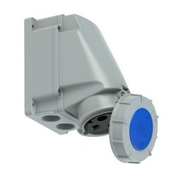 Ipari dugalj falra szerelhető 2P+E 63A 230V(50+60Hz) kék IP67 műanyag 6h-pozíció csavaros PCE - 133-6