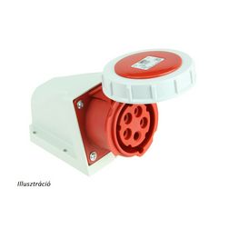 Ipari dugalj falra szerelhető 3P+E 16A 400V(50+60Hz) piros IP67 műanyag 6h-pozíció csavaros PCE - 1142-6