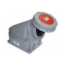 Ipari dugalj falra szerelhető 3P+E 63A 400V(50+60Hz) piros IP67 műanyag 6h-pozíció csavaros PCE - 134-6