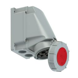 Ipari dugalj falra szerelhető 3P+E +PilotKontakt 63A 400V(50+60Hz) piros IP67 műanyag PCE - 1345-6