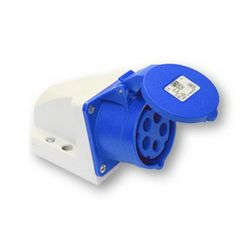 Ipari dugalj falra szerelhető 3P+N+E 16A 230V(50+60Hz) kék IP44 műanyag 9h-pozíció csavaros PCE - 115-9K